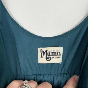 Show Me Your Mumu Caitlin Ruffle Maxi Dress Deep‎ Jade Chiffon Sz XXS thumbnail 9