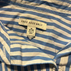 Free Assembly Blue Striped Women's Dress Size M thumbnail 3