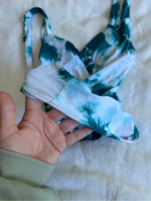 Dippin Daisy’s Swimwear One Piece Teal Tie Dye Size Small thumbnail 9