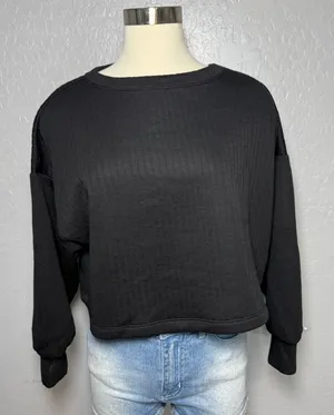 Old Navy Bounce Fleece Crew-Neck Cropped Sweatshirt, M Petite, 832528 thumbnail 1