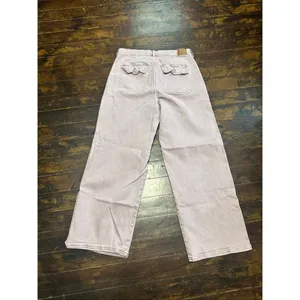 American Eagle Y2K skater destroyed 14 pink wide leg normcore jeans thumbnail 3