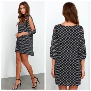 Lulu’s Shifting Dears Black Print Long Sleeve Dress thumbnail 2