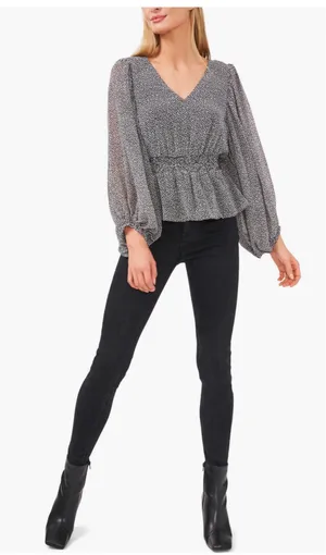 Vince Camuto Blouse V-Neck Long Sleeve XL thumbnail 4