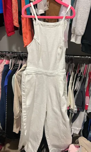 Hollister White Denim Romper thumbnail 1