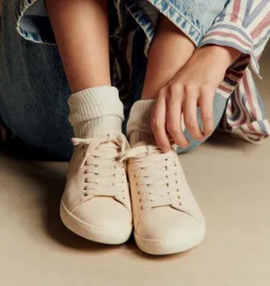 SEZANE Jack Trainers Patent Leather Comfort Sneakers Beige US 9.5 thumbnail 1