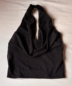 Glitter crop top Black thumbnail 1