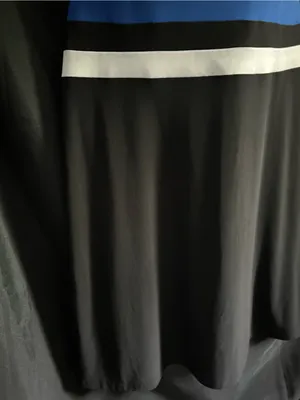 Ralph Lauren Women's Black A-Line Dress Blue & White Stripes SZ 10 thumbnail 5