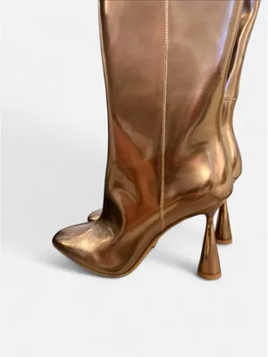 brand new Gianni Bini Metallic Gold Patent Knee High Boots, size 7 thumbnail 5