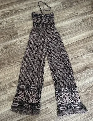 Free People Vintage Strapless Smocked Tube Wide Leg Jumpsuit thumbnail 4