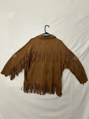Nasty Gal Brown Faux Suede Fringe Jacket Womens M (A708) thumbnail 8