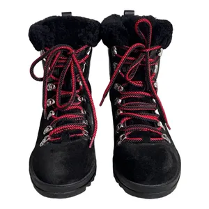 Marc Fisher LTD Brylee Black Leather Suede‎ Shearling Hiking Boots 6.5M thumbnail 4