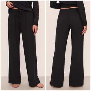Eberjey Womens Gisele Tencel Modal Everyday Straight Leg‎ Lounge Pants Black L thumbnail 2