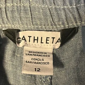 Athleta Womens Blue 100% Linen Jogger Pants Drawstring Elastic Waist Casual 12‎ thumbnail 6
