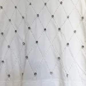 NWT J. CREW Relaxed Lattice Embellished Crop Tee White Small thumbnail 6