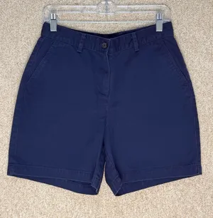 Flawed Lauren Ralph Lauren Navy Blue Chino Shorts‎ 100% cotton country club thumbnail 1