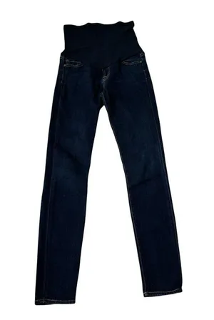 7 For All Mankind Blue Maternity Skinny Jeans Maternity Size 26 | 31-30 thumbnail 2