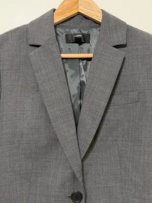J. CREW Slim Single-Button Blazer Size 0 Women’s Gray Office Work Business thumbnail 5