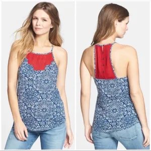Lucky Brand Red, White and Blue Isabella Tank Top Size‎ M thumbnail 2