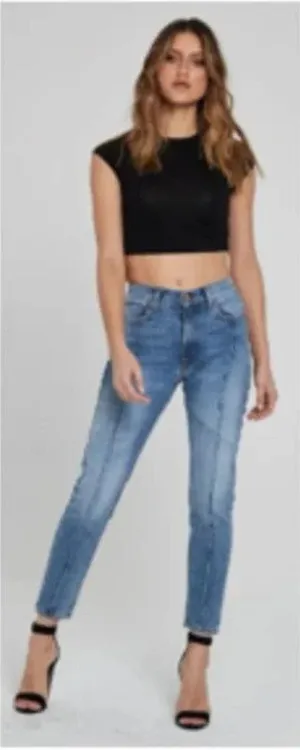 Revice Venus Crop Star Jeans in‎ Stargazer Medium Wash Blue Size 26 thumbnail 1