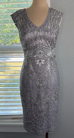 Sue Wong Cocktail Dress Size 4 Sequins Soutache thumbnail 1