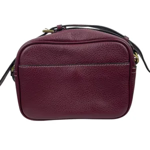 J. Crew Signet Pebble Leather Crossbody Camera Bag Burgundy Red thumbnail 7