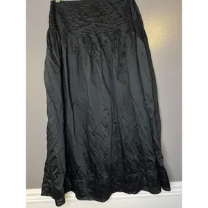 Future Collective Skirt Womens 2 Black Satin Pleated Waist Maxi Lined Full thumbnail 6