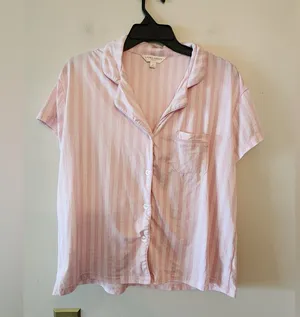 Laura Ashley pink button down sleep top size small thumbnail 1