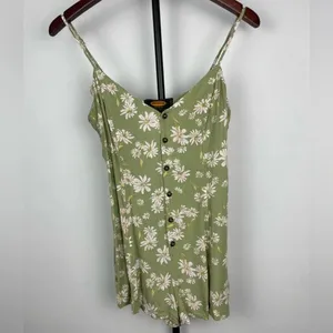 Urban Outfitters Archive Green Floral Maddison Mini‎ Playsuit Romper thumbnail 4
