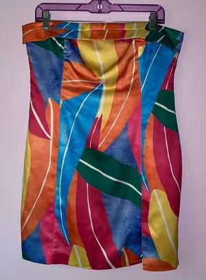 RUNAWAY Size L Jade Mini Dress Solana Strapless Rainbow thumbnail 1