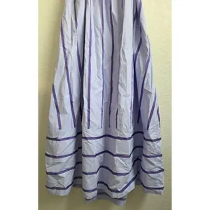 ChouYatou Purple Stripe Maxi Sundress NEW Women Size Medium As Seen On tiktok thumbnail 4