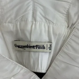 Abercrombie & Fitch Drama Poplin Ruffle Cropped Tank Top White Size XL thumbnail 4