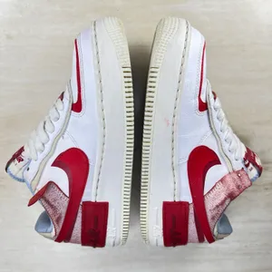 Nike Air Force 1 Shadow White University Red Sneakers CI0919-108 Womens 7 thumbnail 8