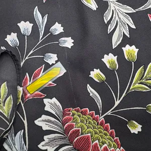 LOFT Women Blouse Sz M Charcoal Floral VNeck Long Sleeve Button Down Ruffle Cuff thumbnail 14