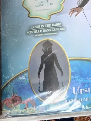Disney Little Mermaid Ursula Glow in the Dark Costume Adult L NIP thumbnail 3