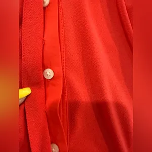 Ralph Lauren Red Long-Sleeve Shift Blouse thumbnail 8