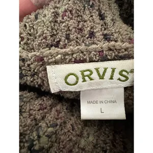 Orvis Chenille Turtleneck Sweater Women L Green Multicolor Cabin Outdoor Earthy thumbnail 4