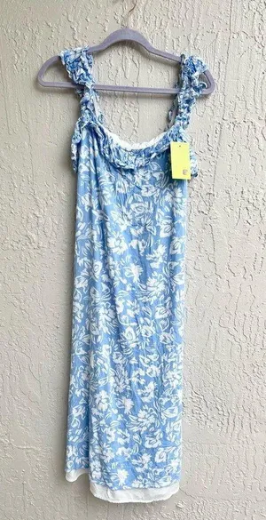 Sugarlips Allegra pattern dress white and blue Medium thumbnail 4