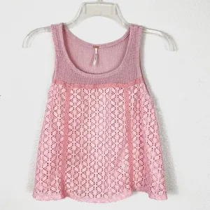 Free People Floral Crochet Lace Babydoll Tank Top thumbnail 3