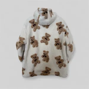 Aelfric Eden Women’s Bear Print Puffer Jacket - Cream and Brown thumbnail 2