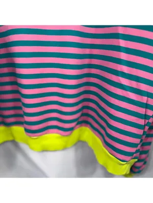UEU 2XL Pink Teal Striped Oversized Sweatshirt thumbnail 4