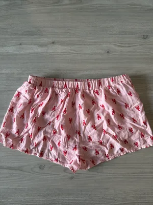 Toasted Coconut Pink Lobster Print Lounge Shorts thumbnail 4