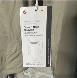 Lululemon Nulu Square Neck Bodysuit Long Sleeve Thong Cut NWT Size Medium (RVSN) thumbnail 10