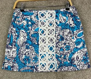 Lilly Pulitzer Marigold Skort 4 Light My Fire Shorely Blue Embroidered Resport thumbnail 1