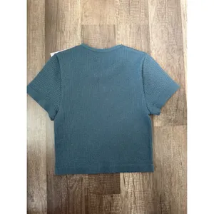 Wild Fable Seamless Short‎ Sleeve Crop Top Dark Blue Shimmer XXS thumbnail 5