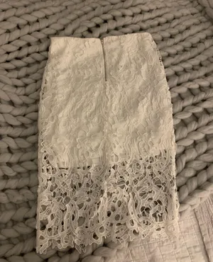 White Lace Midi Skirt thumbnail 3
