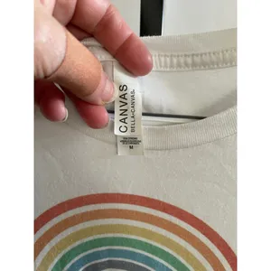 Women's Bella+Canvas Short Sleeve Tee M White Rainbow thumbnail 3