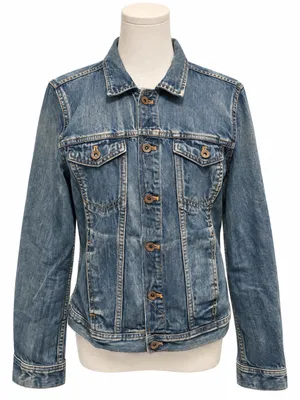 Madewell Medium Blue Denim Jean Jacket 100% Cotton Classic Trucker thumbnail 1