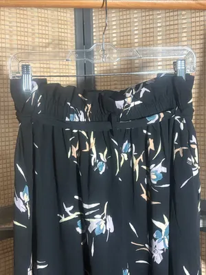 a new day Black Floral Wide-Leg Pants with Paper Bag Waist thumbnail 2