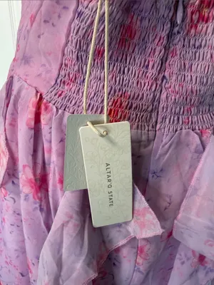 Altar'd State Lavender Pink Floral Halter Maxi Dress thumbnail 6