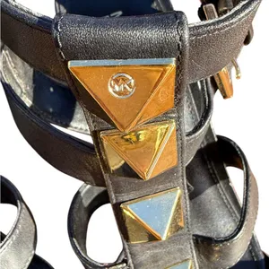 Michael Kors Wren Studded Leather Pyramid Block-heel Gladiator Sandals Sz‎ 5.5 thumbnail 7